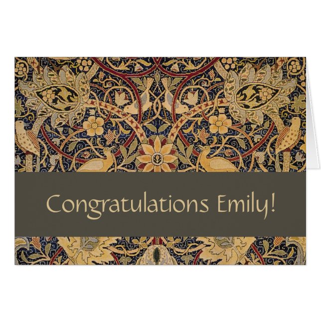 Cartão William Morris Bullerswood Faux Tapeçaria (Frente Horizontal)