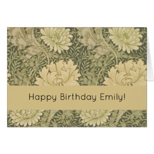 Cartão William Morris Chrysanthemum Sage Flower