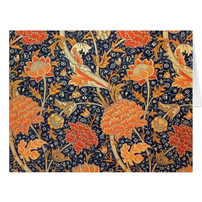 Cartão William Morris Cray Floral Art Nouveau Pattern (Frente horizontal)