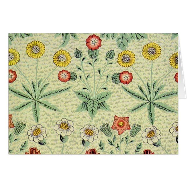 Cartão William Morris Daisy Floral Wallpaper Padrão (Frente Horizontal)