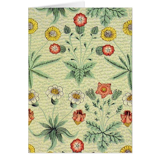 Cartão William Morris Daisy Floral Wallpaper Padrão (Frente)