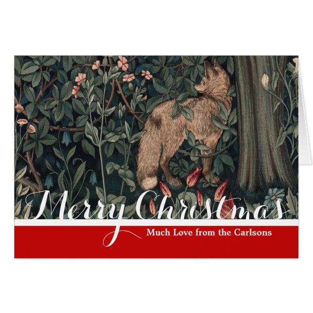 Cartão William Morris Greenery Fox Willife (Frente Horizontal)