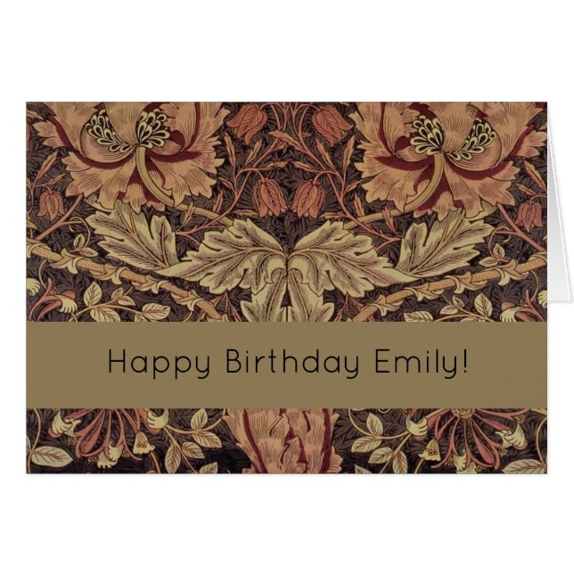 Cartão William Morris Honeysuckle Arte clássica em inglês (Frente Horizontal)