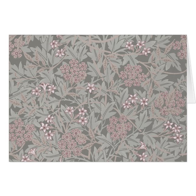 Cartão William Morris Jasmine Flower Pattern (Frente Horizontal)