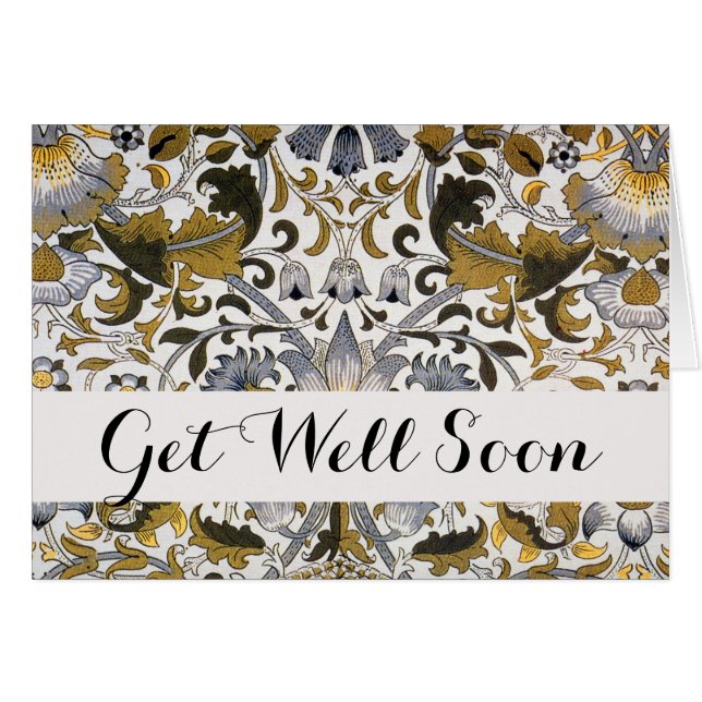 Cartão William Morris Lodden floral (Frente Horizontal)