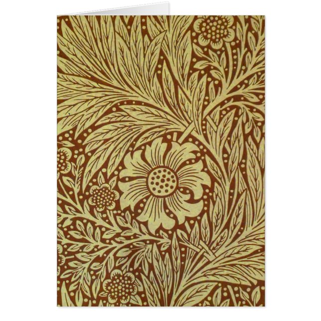 Cartão William Morris Marigold Padrão Antiquado de Flor (Frente)
