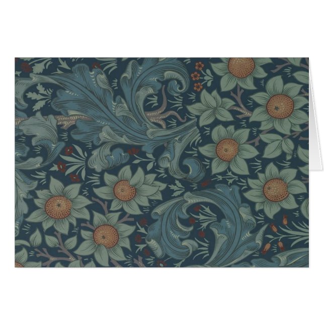 Cartão William Morris Orchard Pattern Art (Frente Horizontal)