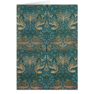 Cartão William Morris Peacock e Dragon Textile Design