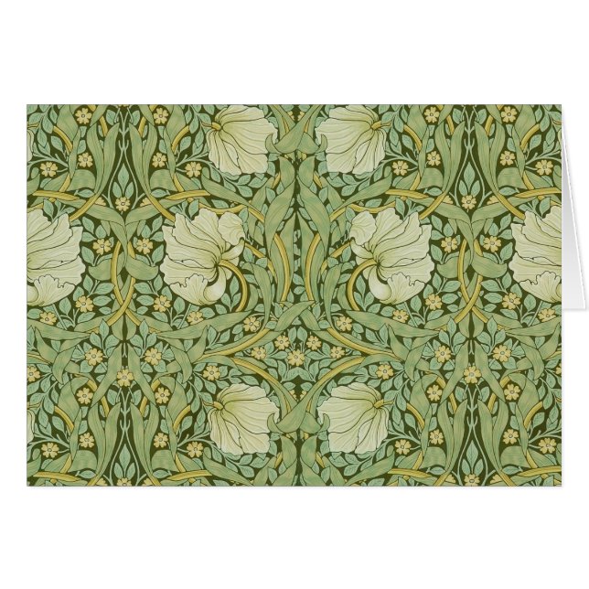 Cartão William Morris Pimpernel Floral Blue Wallpaper (Frente Horizontal)