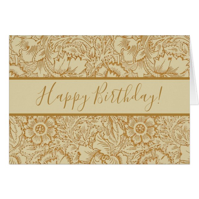 Cartão William Morris Poppy Floral Wallpaper (Frente Horizontal)