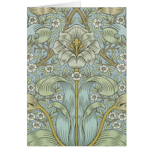 Cartão William Morris Primavera Thicket: Floral Antiquado (Frente)