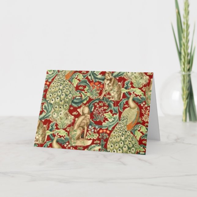Cartão William Morris Red Pattern Forest (Frente)