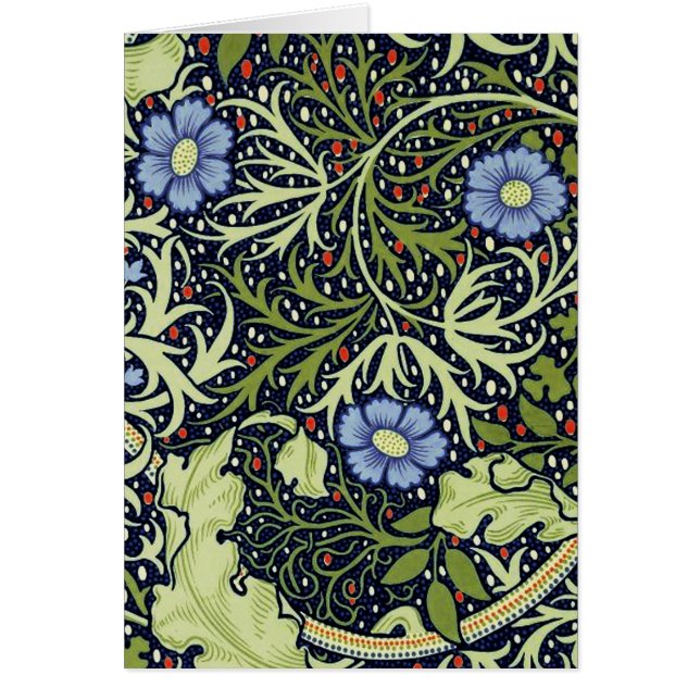 Cartão William Morris Seaweed Flor Antiquado (Frente)