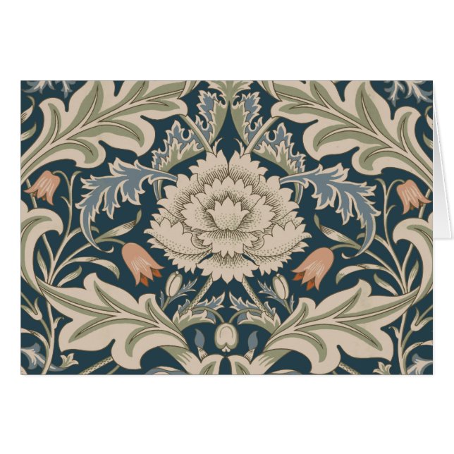 Cartão William Morris Severn Floral Garden Flower Classic (Frente Horizontal)