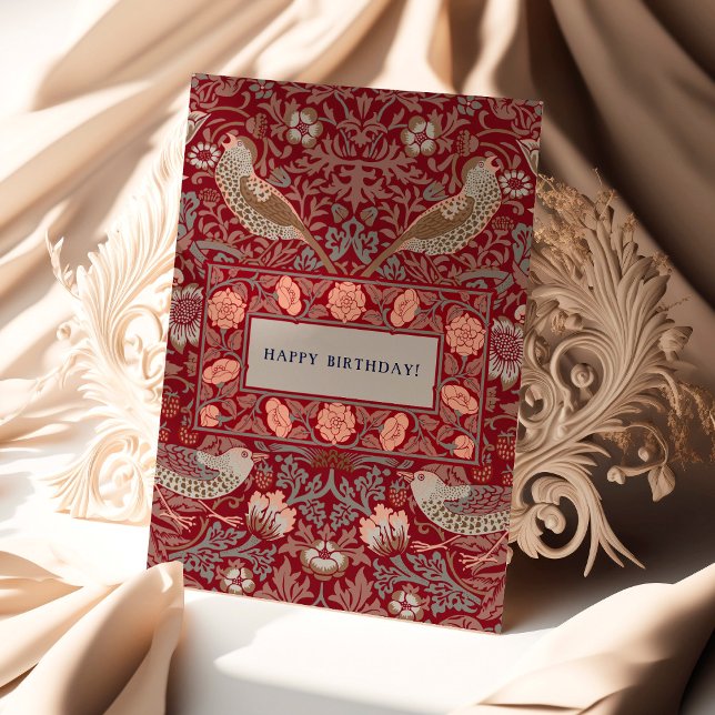Cartão William Morris Strawberry Thef Birthday Card (Criador carregado)
