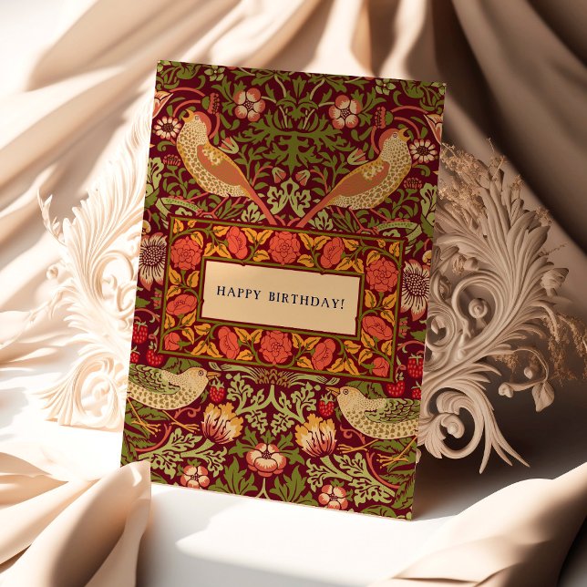 Cartão William Morris Strawberry Thef Birthday Card (Criador carregado)