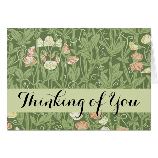 Cartão William Morris Sweet Pea Floral Design (Frente Horizontal)