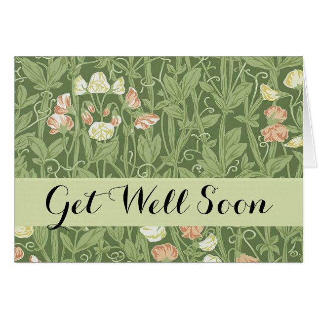 Cartão William Morris Sweet Pea Floral Design (Frente Horizontal)