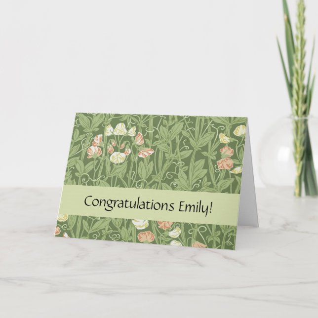 Cartão William Morris Sweet Pea Floral Design (Frente)