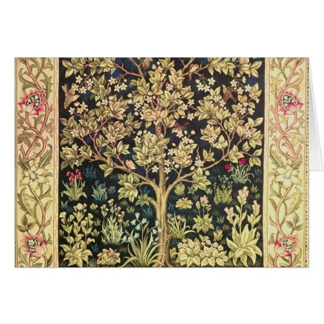 Cartão William Morris Tree Of Life (Frente horizontal)