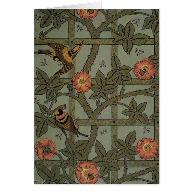 Cartão William Morris Trellis Wallpaper Art (Frente)