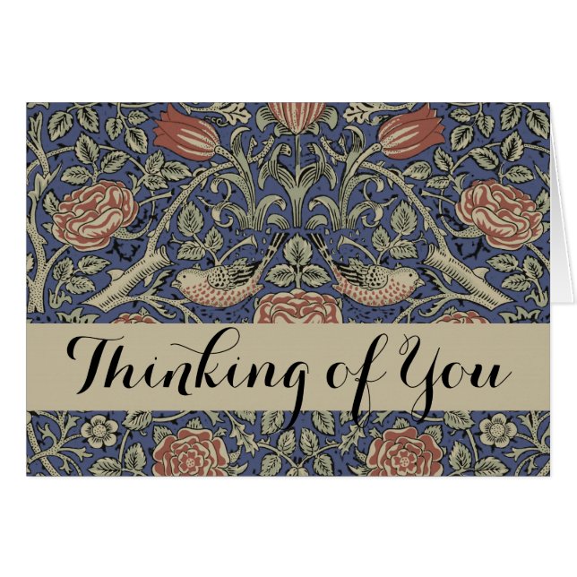 Cartão William Morris Tudor Rosa Wallpaper (Frente Horizontal)