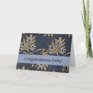 Cartão William Morris Tulip Willow Blue Patterno