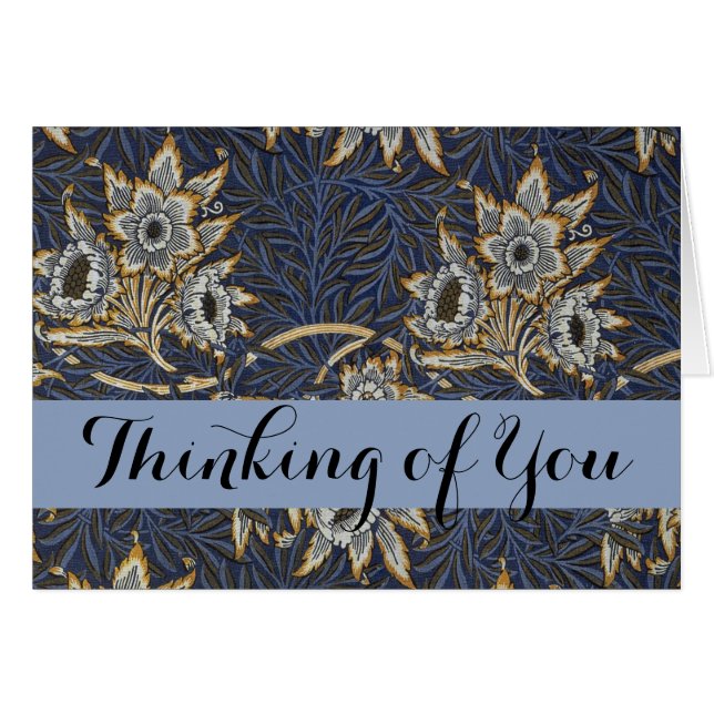 Cartão William Morris Tulip Willow Blue Patterno (Frente Horizontal)