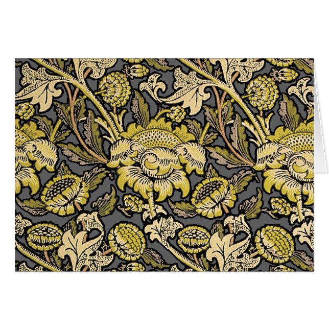 Cartão William Morris Wey Floral Wallpaper (Frente Horizontal)
