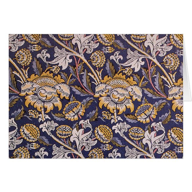 Cartão William Morris Wey Floral Wallpaper (Frente Horizontal)