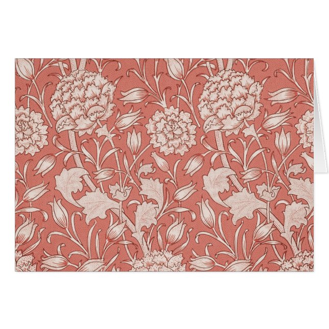 Cartão William Morris Wild Tulip Clássico Design vitorian (Frente Horizontal)