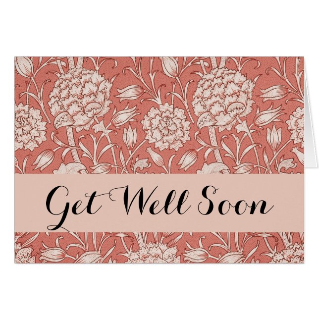 Cartão William Morris Wild Tulip Clássico Design vitorian (Frente Horizontal)