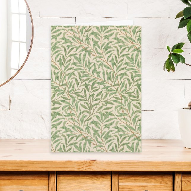 Cartão William Morris Willow Bough Qualquer Vazio de Ocas (An elegant greeting card for any occasion, with botanical Willow Bough pattern by William Morris)