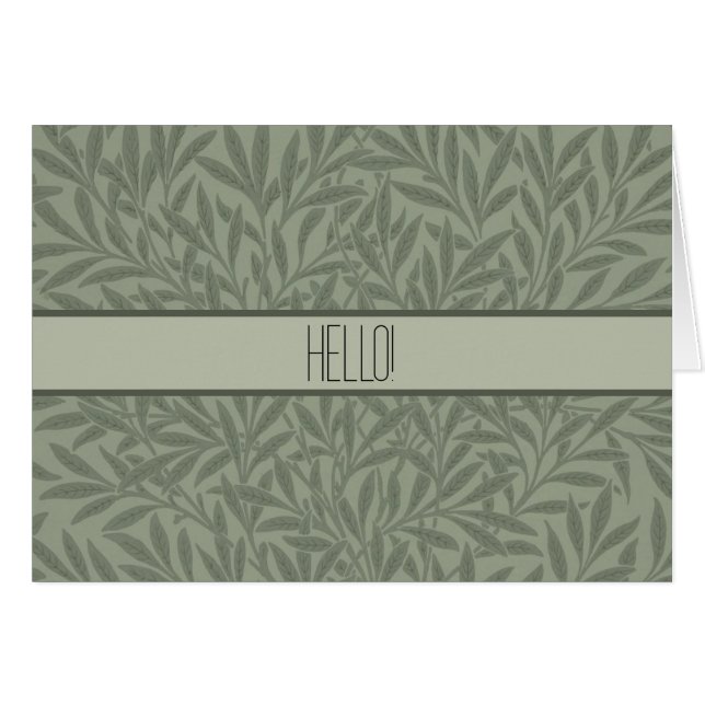 Cartão William Morris Willow Flower Classic (Frente Horizontal)