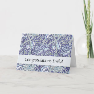Cartão William Morris Windrush Padrão Floral Azul