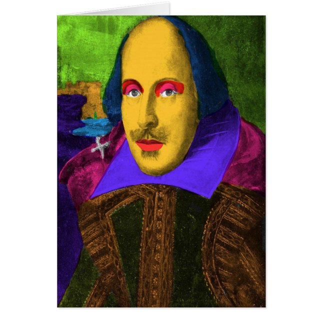 Cartão William Shakespeare Pop Art (Frente)