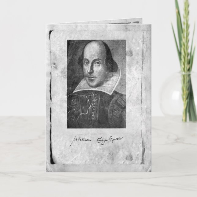 Cartão William Shakespeare with Signature Greeting Card (Frente)