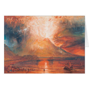 Cartão William Turner o Vesúvio na arte do waterscape da