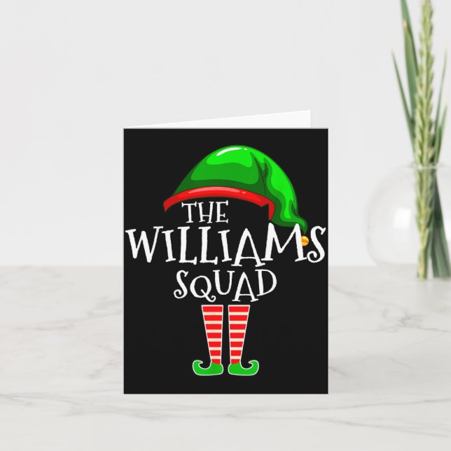 Cartão Williams Family Name Squad Matching Group Elf Chri (Frente)