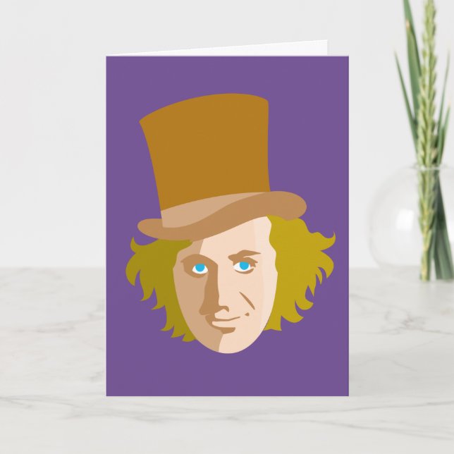 Cartão Willy Wonka Stenciled Face Graphic (Frente)