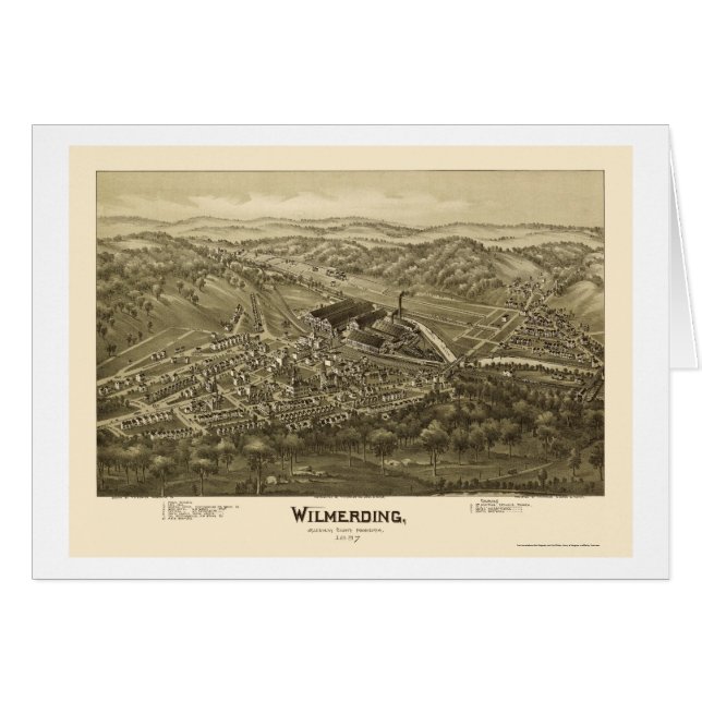 Cartão Wilmerding, mapa panorâmico do PA - 1897 (Frente Horizontal)