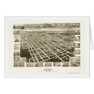 Cartão Wilson, mapa panorâmico do NC - 1908