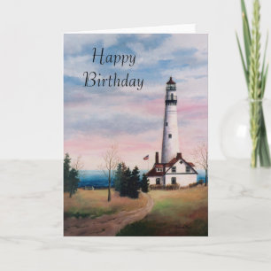 Cartão Wind Point Light Birthday Card