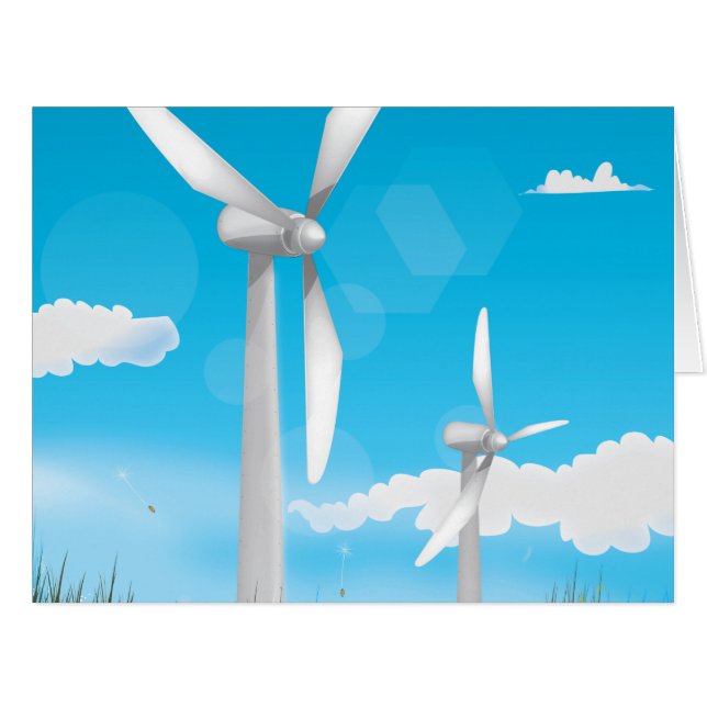 Cartão Wind Turbine renewable engery (Frente horizontal)