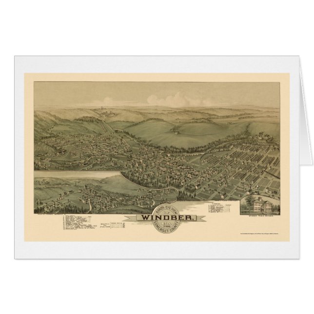 Cartão Windber, mapa panorâmico do PA - 1900 (Frente Horizontal)