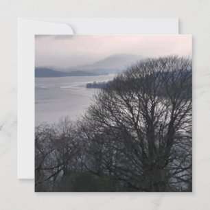 Cartão Windermere em Winter - Lake District Flat Card