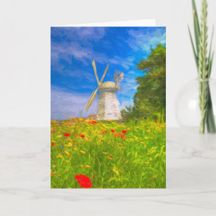 Cartão Windmill Meadow Art