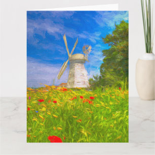 Cartão Windmill Meadow Art