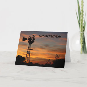 Cartão WINDMILL SUNSET Birthyday Card