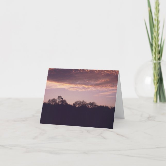 Cartão Windmill Sunset Notecard #1 (Frente)